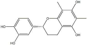 (R)-2-(3,4-Dihydroxyphenyl)-2,3-dihydro-5,7-dihydroxy-6,8-dimethyl-4H-1-benzopyran 结构式