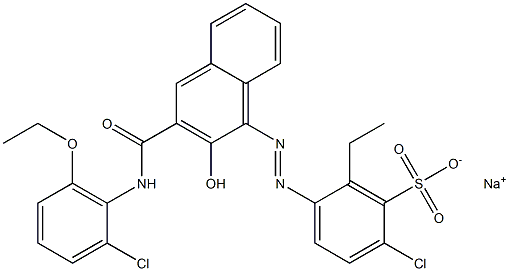 2-Chloro-6-ethyl-5-[[3-[[(2-chloro-6-ethoxyphenyl)amino]carbonyl]-2-hydroxy-1-naphtyl]azo]benzenesulfonic acid sodium salt