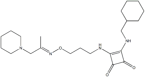 1-Piperidino-2-propanone O-[3-[[2-[(cyclohexylmethyl)amino]-3,4-dioxo-1-cyclobuten-1-yl]amino]propyl]oxime,,结构式