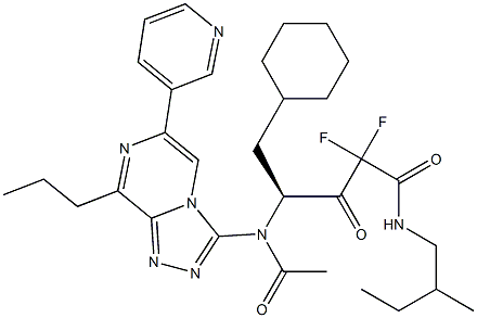 (4S)-5-Cyclohexyl-2,2-difluoro-4-[[8-propyl-6-(3-pyridinyl)-1,2,4-triazolo[4,3-a]pyrazin-3-yl]acetylamino]-N-(2-methylbutyl)-3-oxovaleramide Structure