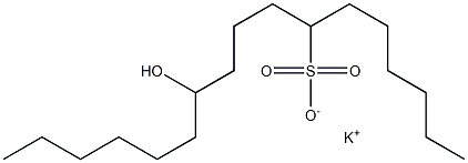 11-ヒドロキシヘプタデカン-7-スルホン酸カリウム 化学構造式