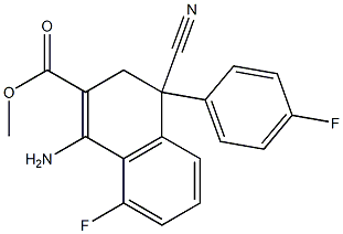 1-Amino-4-cyano-3,4-dihydro-8-fluoro-4-(4-fluorophenyl)naphthalene-2-carboxylic acid methyl ester|