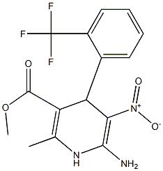 6-Amino-1,4-dihydro-2-methyl-5-nitro-4-[2-(trifluoromethyl)phenyl]nicotinic acid methyl ester,,结构式