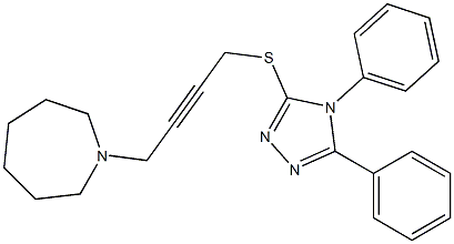 4,5-ジフェニル-3-[[4-[(ヘキサヒドロ-1H-アゼピン)-1-イル]-2-ブチニル]チオ]-4H-1,2,4-トリアゾール 化学構造式