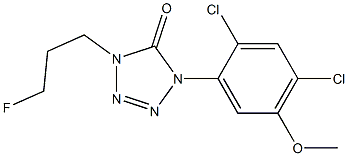 1-(2,4-Dichloro-5-methoxyphenyl)-4-(3-fluoropropyl)-1H-tetrazol-5(4H)-one,,结构式