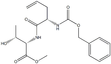 (2S,3R)-2-[[(2S)-2-(Benzyloxycarbonylamino)-4-pentenoyl]amino]-3-hydroxybutyric acid methyl ester Struktur
