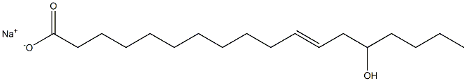 (11E)-14-Hydroxy-11-octadecenoic acid sodium salt,,结构式