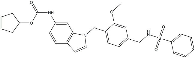  N-[1-[4-(Phenylsulfonylaminomethyl)-2-methoxybenzyl]-1H-indol-6-yl]carbamic acid cyclopentyl ester