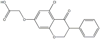 [[(5-クロロ-3,4-ジヒドロ-4-オキソ-3-フェニル-2H-1-ベンゾピラン)-7-イル]オキシ]酢酸 化学構造式