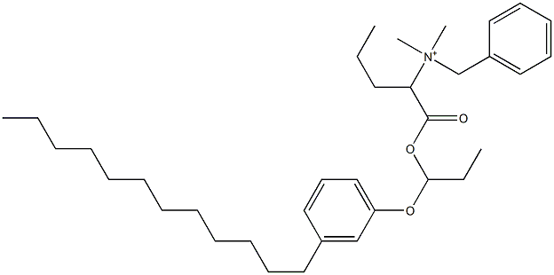 N,N-Dimethyl-N-benzyl-N-[1-[[1-(3-dodecylphenyloxy)propyl]oxycarbonyl]butyl]aminium Structure