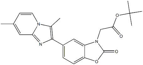 5-[3,7-Dimethyl-imidazo[1,2-a]pyridin-2-yl]-3-(tert-butyloxy)carbonylmethyl-benzoxazol-2(3H)-one 结构式