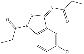 5-Chloro-1-propionyl-3(1H)-propionylimino-2,1-benzisothiazole,,结构式