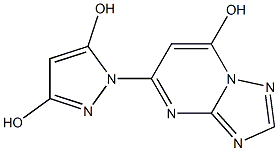 5-(3,5-Dihydroxy-1H-pyrazol-1-yl)-7-hydroxy[1,2,4]triazolo[1,5-a]pyrimidine Struktur