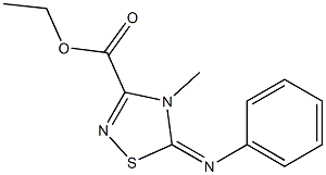 5-(Phenylimino)-4-methyl-4,5-dihydro-1,2,4-thiadiazole-3-carboxylic acid ethyl ester,,结构式