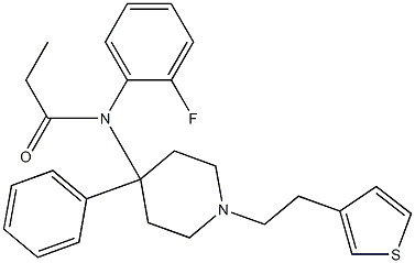 N-(2-Fluorophenyl)-N-[1-(2-(3-thienyl)ethyl)-4-phenylpiperidin-4-yl]propanamide 结构式