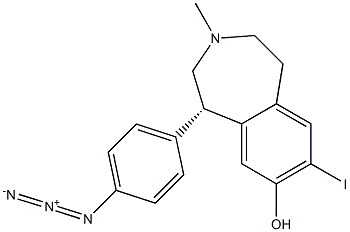 [1S,(-)]-8-Hydroxy-7-iodo-3-methyl-1-(4-azidophenyl)-2,3,4,5-tetrahydro-1H-3-benzazepine 结构式