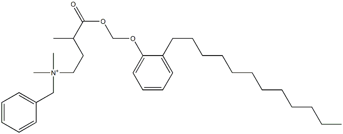 N,N-Dimethyl-N-benzyl-N-[3-[[(2-dodecylphenyloxy)methyl]oxycarbonyl]butyl]aminium Structure