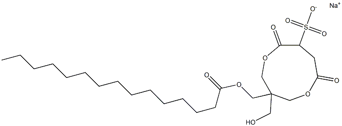 1-(1-Oxopentadecyloxymethyl)-1-(hydroxymethyl)-4,7-dioxo-3,8-dioxacyclononane-6-sulfonic acid sodium salt Structure