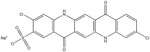 3,10-Dichloro-5,7,12,14-tetrahydro-7,14-dioxoquino[2,3-b]acridine-2-sulfonic acid sodium salt Struktur