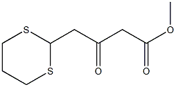 3-オキソ-4-(1,3-ジチアン-2-イル)酪酸メチル 化学構造式