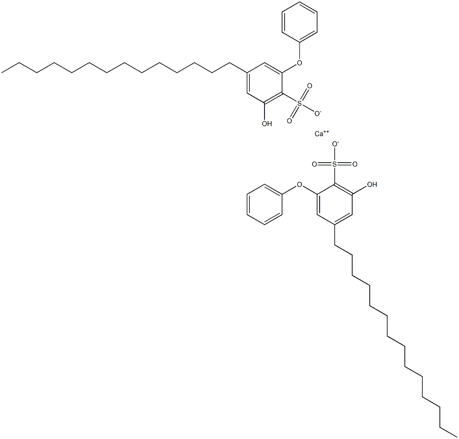 Bis(3-hydroxy-5-tetradecyl[oxybisbenzene]-2-sulfonic acid)calcium salt Struktur