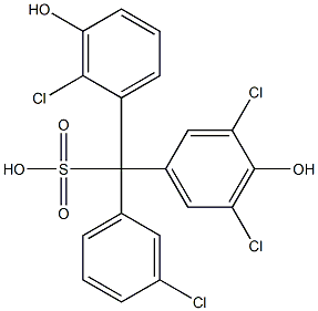 (3-Chlorophenyl)(2-chloro-3-hydroxyphenyl)(3,5-dichloro-4-hydroxyphenyl)methanesulfonic acid,,结构式