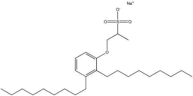 1-(2,3-ジノニルフェノキシ)プロパン-2-スルホン酸ナトリウム 化学構造式