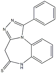 1-フェニル-4H-[1,2,4]トリアゾロ[4,3-a][1,5]ベンゾジアゼピン-5(6H)-チオン 化学構造式