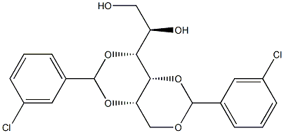 1-O,3-O:2-O,4-O-ビス(3-クロロベンジリデン)-D-グルシトール 化学構造式