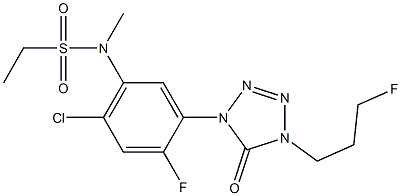 1-[2-Fluoro-4-chloro-5-ethylsulfonyl(methyl)aminophenyl]-4-(3-fluoropropyl)-1H-tetrazol-5(4H)-one Struktur