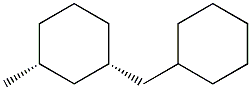 (1S,3R)-1-(シクロヘキシルメチル)-3-メチルシクロヘキサン 化学構造式