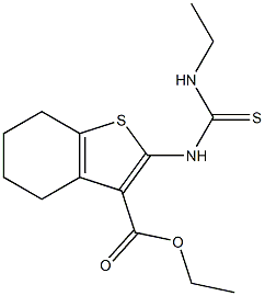 4,5,6,7-Tetrahydro-2-(3-ethylthioureido)benzo[b]thiophene-3-carboxylic acid ethyl ester,,结构式