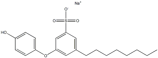 4-ヒドロキシ-5-オクチル[オキシビスベンゼン]-3-スルホン酸ナトリウム 化学構造式