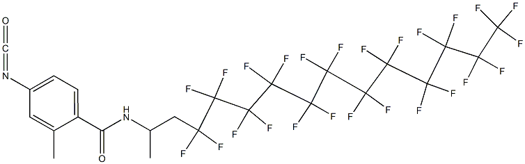 4-イソシアナト-2-メチル-N-[2-(ペンタコサフルオロドデシル)-1-メチルエチル]ベンズアミド 化学構造式