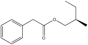 (-)-フェニル酢酸(R)-2-メチルブチル 化学構造式