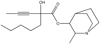 2-Hydroxy-2-(1-propynyl)heptanoic acid 2-methylquinuclidin-3-yl ester Struktur