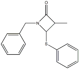 3-Methyl-4-(phenylthio)-1-benzylazetidin-2-one Struktur