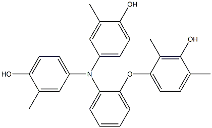 N,N-Bis(4-hydroxy-3-methylphenyl)-2-(3-hydroxy-2,4-dimethylphenoxy)benzenamine 结构式