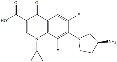 1,4-Dihydro-1-cyclopropyl-4-oxo-6,8-difluoro-7-[(3S)-3-amino-1-pyrrolidinyl]quinoline-3-carboxylic acid Struktur