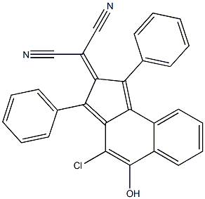 (1,3-ジフェニル-4-クロロ-5-ヒドロキシ-2H-ベンゾ[e]インデン-2-イリデン)マロノニトリル 化学構造式