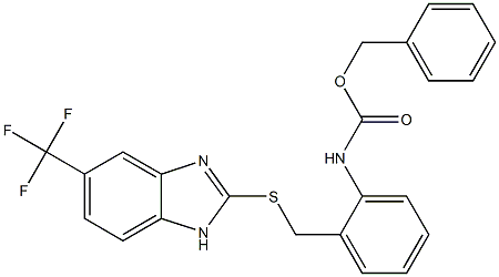 5-(Trifluoromethyl)-2-[[2-[[(benzyloxy)carbonyl]amino]benzyl]thio]-1H-benzimidazole Struktur