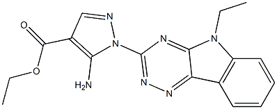 3-Amino-2-(5-ethyl-5H-1,2,4-triazino[5,6-b]indol-3-yl)-2H-pyrazole-4-carboxylic acid ethyl ester Structure