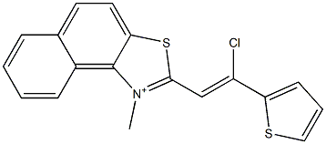 2-[2-Chloro-2-(2-thienyl)ethenyl]-1-methylnaphtho[1,2-d]thiazol-1-ium Struktur