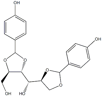 2-O,3-O:5-O,6-O-Bis(4-hydroxybenzylidene)-L-glucitol Structure