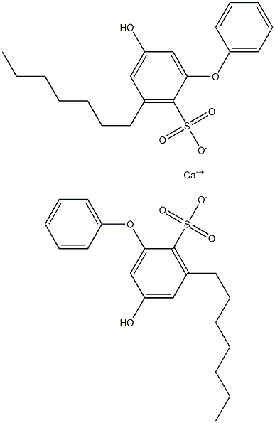 ビス(5-ヒドロキシ-3'-ヘプチル[オキシビスベンゼン]-2-スルホン酸)カルシウム 化学構造式