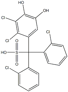 (2,3-Dichloro-4,5-dihydroxyphenyl)bis(2-chlorophenyl)methanesulfonic acid Struktur