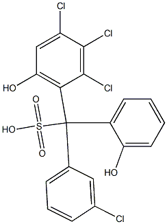 (3-Chlorophenyl)(2,3,4-trichloro-6-hydroxyphenyl)(2-hydroxyphenyl)methanesulfonic acid|