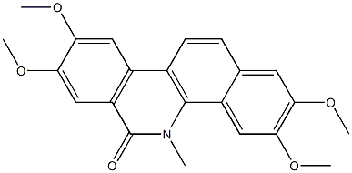 2,3,8,9-テトラメトキシ-5-メチルベンゾ[c]フェナントリジン-6(5H)-オン 化学構造式