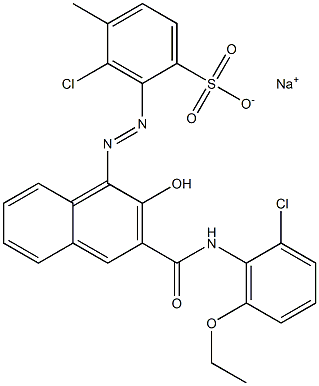 3-Chloro-4-methyl-2-[[3-[[(2-chloro-6-ethoxyphenyl)amino]carbonyl]-2-hydroxy-1-naphtyl]azo]benzenesulfonic acid sodium salt|