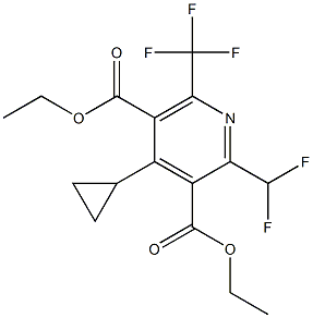 2-Difluoromethyl-6-(trifluoromethyl)-4-cyclopropylpyridine-3,5-dicarboxylic acid diethyl ester Structure